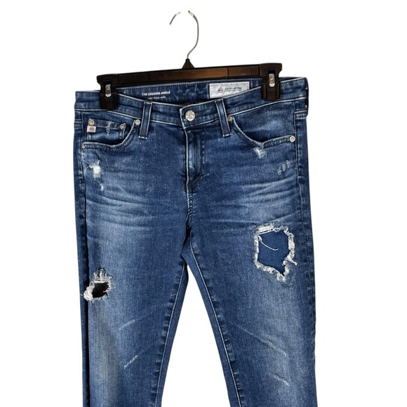 AG Adriano Goldschmied The Legging Ankle Jeans 27R Distressed Skinny Made in USA - Picture 3 of 9